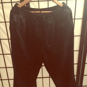 Black alfani elastic waist string tie pleated pant